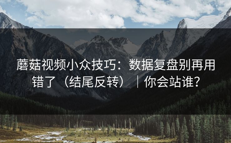 蘑菇视频小众技巧：数据复盘别再用错了（结尾反转）｜你会站谁？